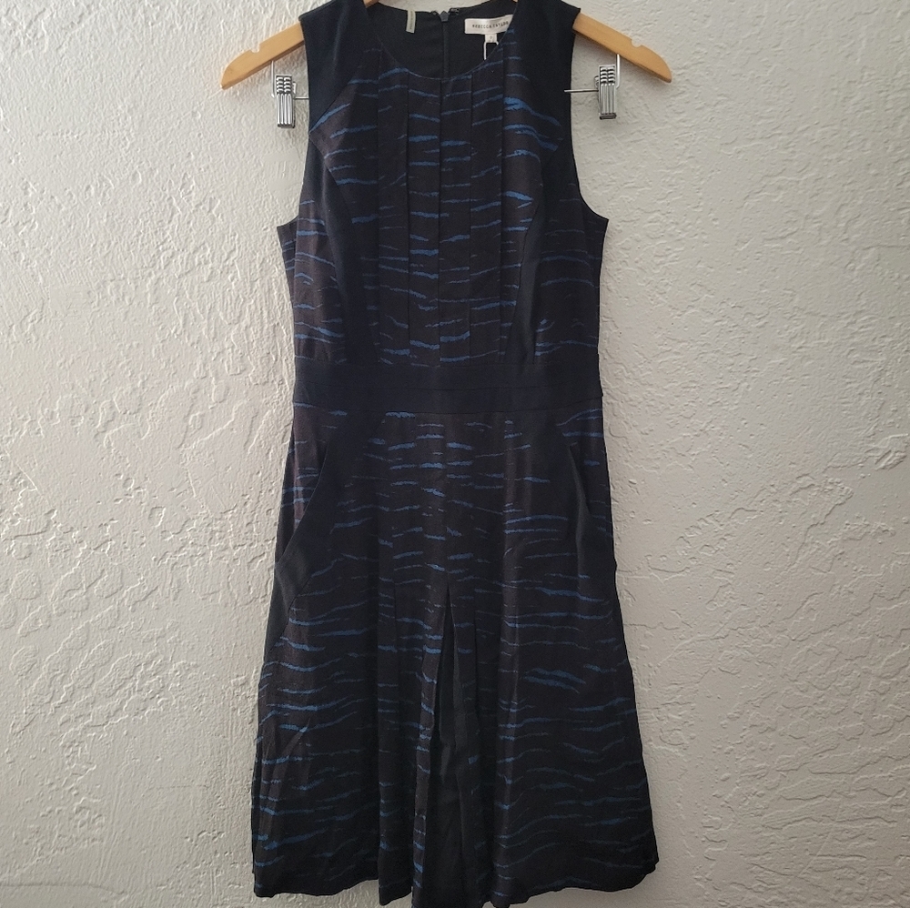 Rebecca Taylor Sleeveless Tiger Pleat Dress Size 0 NWT